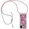 Paekear PekaTech Custodia per Cellulare con Corda per Samsung Galaxy M31 Case, Liquido Sabbie Mobili Bumper TPU Cover con Collana Practical Stylish/Necklace Cordoncino Cordino Tracolla, Rosa