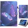 Bemoloon PU Tablet Cover per Samsung Galaxy Tab A 10.1 2016 A6/T580/T585 - Colori Vibranti & Design alla Moda, Anti-Graffio, Sblocco/Standby Automatico, Farfalla Viola