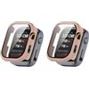 QJONSIU Cover per Huawei Watch D3, Antigraffio, 2 Pezzi, Pink | Vetro Temperato 9H Integrato, PC Rigido, Protezione Completa, Antimpronta