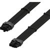 LINKUP - Cavo di Alimentazione ad Alta Corrente PCIE 5.0 16Pin (12+4) AVA 600W | Molded & Soldered Type 16AWG Sleeved | Compatibile con RTX5000 & RTX4000 & RTX3000 FE | 70cm Nero