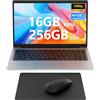 MAXLEGEN Computer portatile 14 pollici, 16 GB DDR4 RAM 256 GB SSD Win11 PC portatile, Celeron N4120, 1920 x 1080 FHD IPS, 5G WiFi/Mini HDMI/USB/BT, Supporto Estensione 1TB, include Mouse/Tappetino per mouse