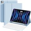 ZOPSGYU Custodia per tastiera per iPad Pro 11 pollici di 4a/3a/2a generazione (2022,2021,2020) con portamatite, tastiera bianca Bluetooth staccabile, leggera e portatile, custodia in TPU per iPad Pro