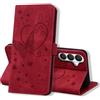 CASAFUNY Custodia per Samsung Galaxy S26 Plus, Cover in Pelle Protettiva Portafoglio Magnetica Flip Case Libro per Samsung S26 Plus 5G, Rosso