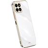 RankOne La Custodia del Telefono è Adatta per HONOR X8a (6.7 Inches), Case per Cellulare in Silicone con Telaio Galvanico - Bianco
