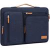 MOSISO 9-11 pollici Custodia Tablet per iPad A16 2025, iPad Air 11 pollici | per iPad Pro 11 M4 M3 M2, iPad 10/9/8/7th,Galaxy Tab A9+/S9/S8/Plus 11, Lato Aperto Borsa con 4 Tasche con Zip, Navy Blu