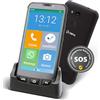 Olympia Neo Mini | Display per anziani da 5 pollici | Tasto di emergenza e compatibile con apparecchi acustici | Whatsapp & Mediteo preinstallato | Cellulare anziani senza contratto | Rappresentazione