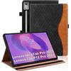 Vkooer Custodia per Lenovo Idea Tab Pro 12,7 2025/Tab P12 Pro 2025 | Custodia a libro in pelle con portamatite e tasca con supporto multiangolare, colore: nero