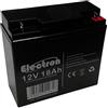 Electron Batteria AGM Al Plombo Ricaricabile 12V 18Ah VRLA Per allarmi antifurti, sistemi di sicurezza, Batterie di ricambio per UPS USV, Solar, Solarpanel