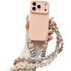 Emlivi Custodia per cellulare per iPhone 18 Pro Max, con cordino da appendere, antiurto, in morbido silicone TPU, protezione per fotocamera, rimovibile, colore rosa