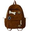 Cazqgoy Zaino vintage in velluto a coste, borsa per libri scolastici, zaino in velluto a coste, zaino in velluto a coste, zaino alla moda Y2K con motivo a stelle