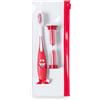 Generico Set Astuccio con Spazzolino da Denti Orologio di Sabbia Clessidra Bimbi Bambini (ROSSO)