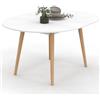 IDMarket - ANGELA tavolo da pranzo rotondo allungabile 4-8 persone gamba in legno bianco 110-150 cm