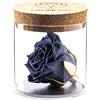 Amoroses Bijou - Rosa Stabilizzata Eterna con calice placcato oro 24K in barattolo di vetro | Idea Regalo (Rosa Grigio Perla)