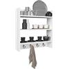 VCM pensile legno Mobile da cucina Portaspezie Cucchiaio da cucina Larghezza 60 cm Pensile Cucina Mobili da cucina Scaffale da parete Esilo Bianco