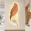 OAKVYNE Scultura Da Parete A LED 3D, Decorazione Murale In Piume Con Luci LED, Quadro Decorativo 3D E Orologio Da Parete Moderno Per Salotto, Studio, Camera Da Letto(G,120 * 40cm)