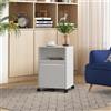 [en.casa] Mobile Contenitore in Acciaio con Rotelle Organizzatore da Ufficio Comodino con Cassetto e Vano Portaoggetti Scomparto Aperto per Studio Ingresso 54x40x36 cm - Bianco