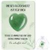 TUZELIYA Set regalo a forma di cuore con cristallo verde, con scritta Du schaffst das