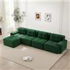 luckdect Divano modulare compresso, 382 cm, divano a 4 posti con 1 pouf e 4 cuscini, comodo divano disossato in velluto a coste, divano ad angolo a L per soggiorno
