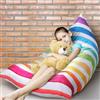 BOFITENG Fodera per poltrona, pouf extra grande senza imbottitura (senza imbottitura), borsa portaoggetti da 200 l per giocattoli e peluche, pouf rimovibile in tela di alta qualità (arcobaleno)
