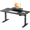 JUMMICO Scrivania regolabile in Altezza, Standing Desk, 160 x 70 cm Nero | Scrivania da Ufficio Elettrica Regolabile con funzione di memoria, Supporto per Monitor