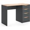 Vicco Scrivania Ruben, Antracite/Rovere artigianale 110 x 50 cm | con 4 cassetti