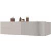 ARREDO DA CASA Mobile Bagno Sospeso 140 cm, Mobile Lavabo per Bagno Moderno, Anta a Ribalta Cannettata, 2 Cassetti Soft Close, per Lavabo d'Appoggio MLBT3 (Beige)