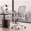 Ergoreal Sedia da ufficio ergonomica, schienale regolabile a 90-110° e braccioli pieghevoli (90°), sedia da ufficio con ruote e altezza regolabile, ufficio e studio (grigio)