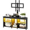 YITAHOME 115CM Mobile TV con supporto di installazione della TV, unità TV angolare di illuminazione a LED RGB per TV fino a 70 pollici con 5 scaffali aperti del centro di intrattenimento del gioco