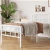 Yicensen Letto in Metallo 90 x 200 cm con Testiera e Pediera | Altezza Letto 46 cm, Metallo Bianco Robusto, Design Minimalista, Facile Montaggio, Supporto Silenzioso