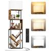OUTONLIFE Libreria ad Albero a S con Lampada,Scaffale Geometrico a 5Livelli | Telecomando, 3 Temperature, Dimmerabile 5-100%, Marrone Rustico