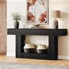 Tribesigns Tavolo Consolle, 160 cm Tavolo da Ingresso a 2 livelli con contenitore, Tavolo per Decorazioni, Tavolino da Divano, Consolle Ingresso in legno da fattoria, per soggiorno (Nero)
