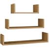 ARREDO DA CASA Set 3 Mensole da Muro Design Minimal 80-60-40 cm - Mensole Sospese in Legno in Diverse Misure, Profondità 20cm, Scaffali per Soggiorno, Ufficio e Camera da Letto MNT2 (Rovere scuro)