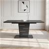 JIEXI Set da pranzo con 4/6 sedie, Tavolo da pranzo estensibile con 4/6 sedie a dondolo, effetto cemento grigio, 120-160 cm, capacità di carico 150 kg, Moderno per cucina e soggiorno (UN singolo