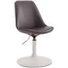 CLP Sedia Da Pranzo Regolabile Maverick In Similpelle I Sedia Design Rosa Scandinavo con Base Tonda In Metallo, Colore: marrone, Colore del telaio: bianco