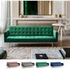 Produce Shop Divano Letto Moderno clic clac 3 posti in Velluto Gambe Dorate Caullae - Verde