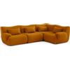 MILYsofa Divano modulare angolare, 4 posti, tessuto bouclé, fodere dei cuscini removibili (Marrone Cannella, 4 posti)