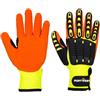 Portwest A721 Guanti da lavoro Anti-urto dalla Presa sicura Fodera Leggera | Giallo/Arancione, S, EN 388 (4241XP), EN ISO 21420 Destrezza 5, Rivestimento a Doppia Immersione, Calibro 13