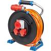 as - Schwabe Xperts avvolgicavo CEE 25 m H07BQ-F 5G2,5, IP44 esterno con 2 prese con terra e 1 presa CEE 400 V 5 poli, interruttore termico di protezione, Made in Germany