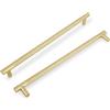 COTYKILEY Confezione da 10 maniglie in ottone spazzolato da 256 mm, con zigrinatura dorata, per armadi da cucina, cassetti, credenze