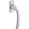 Vachette Muze - Set di maniglie per finestre su blocco platino, indicizzazione a 90°, interasse 43 mm, fissaggio invisibile, viti comprese, materiale alluminio resistente, garanzia 5 anni, finitura