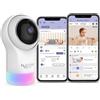 HUBBLE CONNECTED Hubble Pal Glow WiFi Smart Hd1080P Remote Pan, Tilt e Zoom Camera con Talkback Bidirezionale per il Monitoraggio di Neonati e Animali Domestici, Bianco