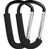 LALAGO 2 Pezzi Gancio Universale Passeggino, 16x10cm Moschettone a Gancio Multiuso, Aggancio per Borse con Imbottitura di Protezione, Ganci Passeggino, Clip Hook Stroller Organizer