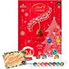 Cia&Co Grande Calendario dell'Avvento Lindt LINDOR 2025 · Formato 300 g · 24 Praline di Cioccolato Svizzero Assortite · Con Biglietto Personalizzato Cia&Co · Regalo Natalizio Gourmet