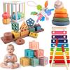 Aliex 6 in 1 Giochi Montessori Neonato, Gioco Bambino Educativi Giochini Natale Compleanno Regalo Bambino e Bambina