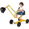 COSTWAY Ruspa Giocattolo per Bambini, Escavatore Cavalcabile con Controlli a 2 Mani Pala Flessibile, Sedile Rotabile a 360°, 4 Ruote, Ideale per Bambini 3 Anni+