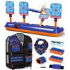 Lehoo Castle Tiro al Bersaglio Bambini con Gilet tattico per Pistole Nerf, Bersaglio Elettrico per Nerf con 60 Proiettili in Schiuma, Regalo Bambino 5-9 Anni
