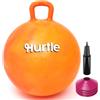 Hurtle Pallone per Saltare 51 cm per Bambini, Palla per Saltare Bambini con Maniglie, Pompa e 4 Coni, Gioco di Equilibrio per Interno ed Esterno, Giochi da Giardino, 3-12 Anni, Rosa