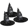 com-four® Set di costumi da strega e bacchetta magica per bambini | feste in maschera e Halloween