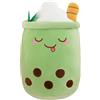 Amozo Cuscini di peluche di Bubble Tea, simpatici peluche di Boba Giocattoli morbidi Boba gigante imbottito cuscino Snimal per gli amanti di Boba (24cm, Green)