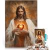 AITEXI Puzzle 1000 pezzi per adolescenti Gesù che tiene in mano il Sacro Cuore Assemblaggio del modello Decorazioni e regali unici per la casa 52x38cm